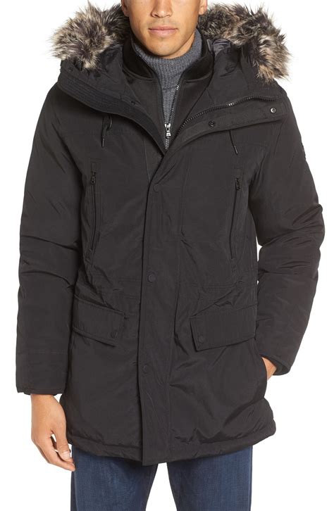 michael kors feather fill snorkel parka|Michael Kors Mens Faux Fur Warm Parka Coat .